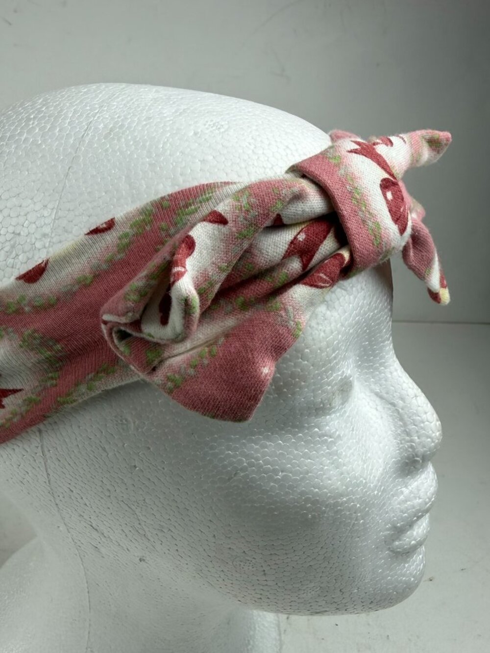 chickpea organic baby girl pink bow headband stretch floral print 6-9 m